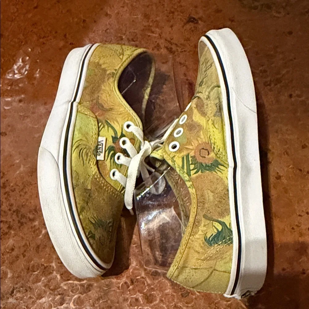 Vans Authentic Van Gogh Sunflower Collaboration Canvas Sz 7.5 Sneakers